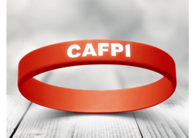 Bracelet en silicone avec incrustation texte et couleur pour CAFPI