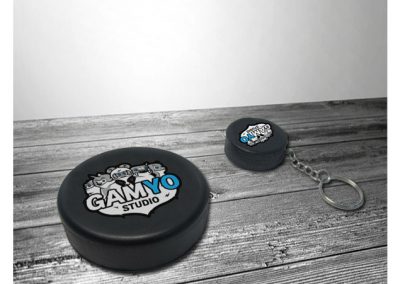 Porte-clés Palet de hockey sur glace en PU antistress