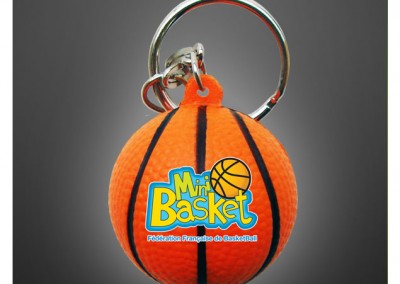 Porte-clés ballon de basketball antistress PU FFBB