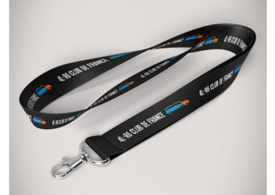 Tour de cou ou lanyard personnalisé avec logo tissé Club France 4L R6