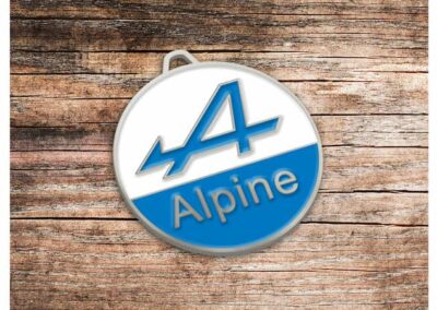 Porte clés en métal émaillé 2D ALPINE RENAULT - Enamel Keychain 2D