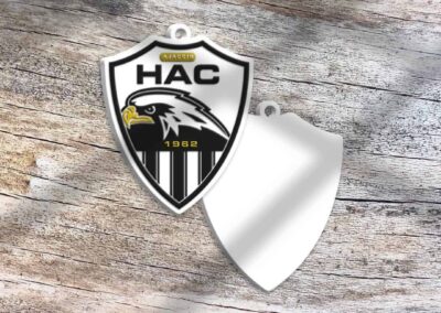 Porte-clés en PVC 2D sur-mesure pour le club de Handball d'Ajaccio en Corse