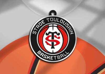 Fabrication de porte-clés en PVC 2D du logo Stade Toulousain Basketball - Boutique officielle