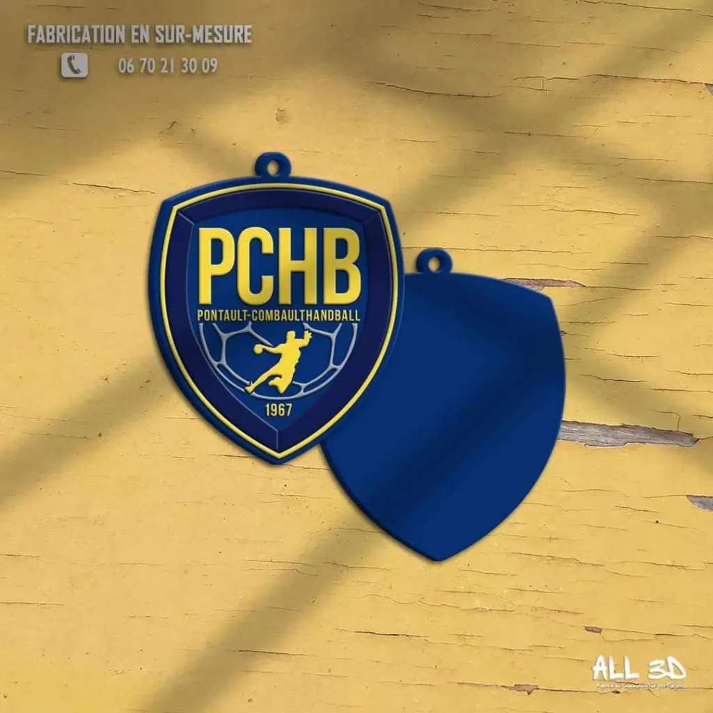 Porte-clé personnalisé en PVC 3D club de Pontault-Combault
