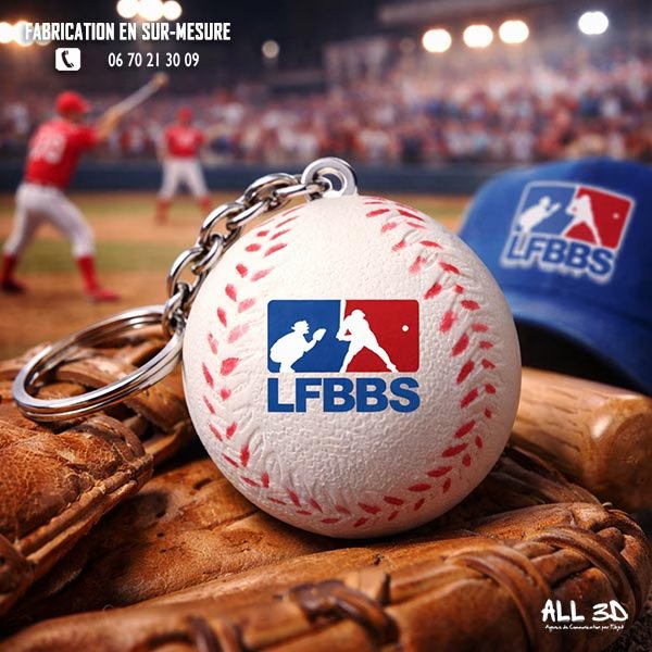 Porte-clés baseball personnalisé