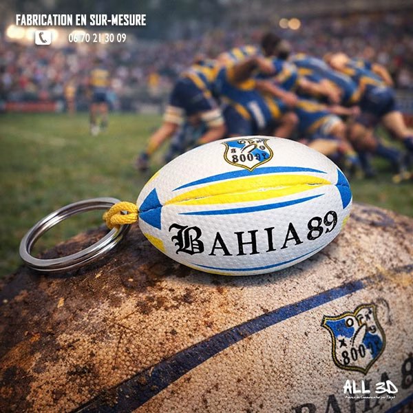 Porte-clés rugby personnalisé boutique club