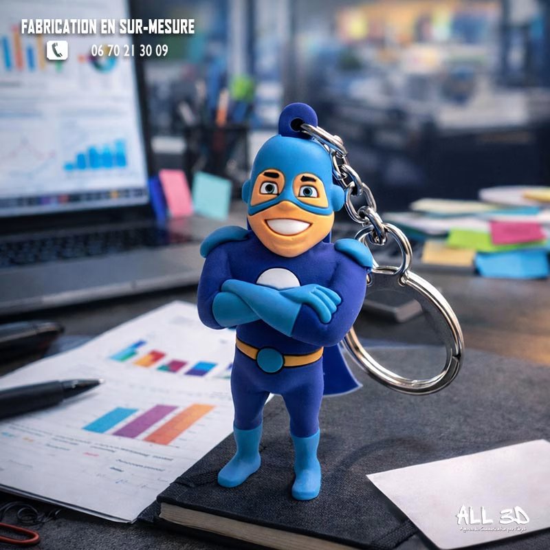 Porte-clés PVC 3D personnalisé mascotte