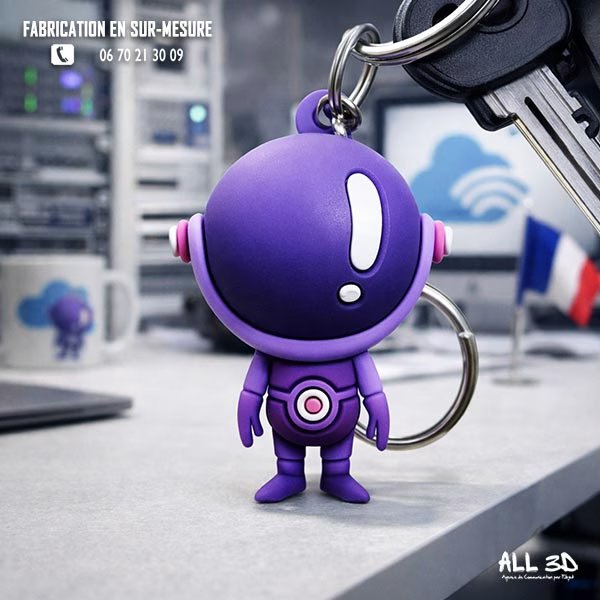 Porte-clés figurine PVC Full 3D personnalisé