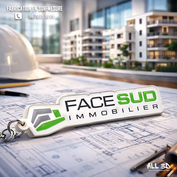 Porte-clés métal personnalisé pour réseau immobilier