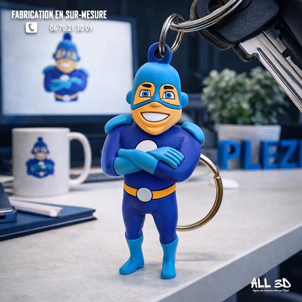 Porte-clés PVC personnalisé Full 3D type figurine